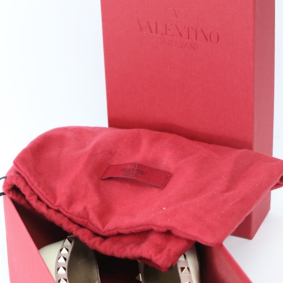 My Valentino Cream Spiked Flats - Picture 12 of 12